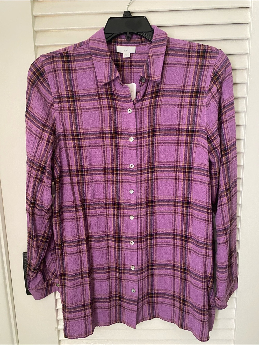 J. Jill Purple Plaid Button-Down Shirt
